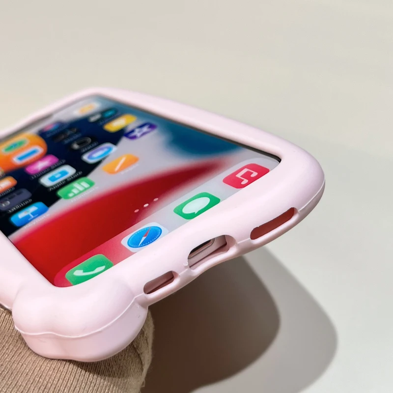 Забавный 3D розовый слюна, свиной нос, невидимый чехол-кронштейн для iPhone 16, 13, 14, 12, 15 Pro Max, милый креативный держатель-подставка, противоударный чехол (art.: 3920ceff0132b) - 3920ceff0132b