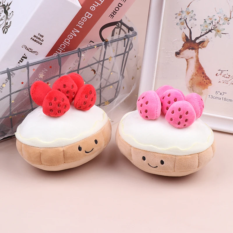 

10cm Stuffed Cake Plushie Strawberry Fruit Muffin Shape Plush Toys Cute Face Cream Cake Parsty Decor Party Gift Toys
