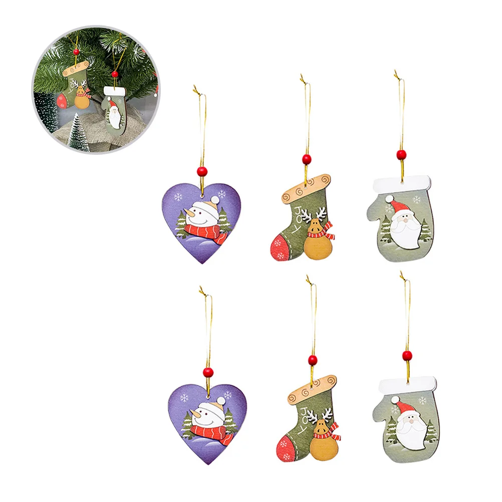

6pcs Christmas Ornaments Xmas Tree Window Wall Hangers for Store Cafe Home Restaurant