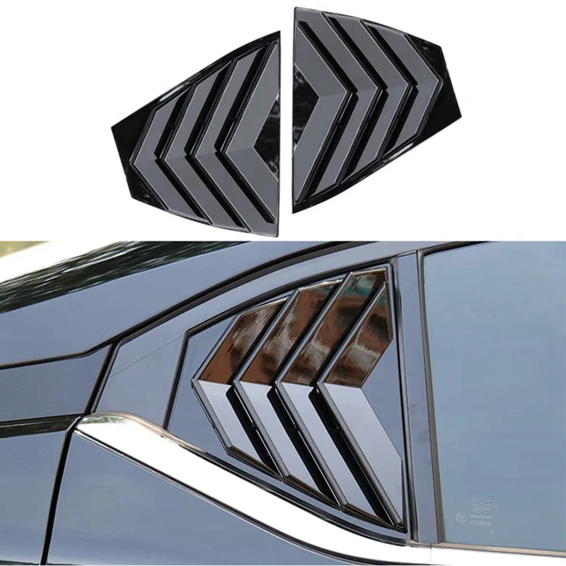 

Rear Side Window Louvers Air Vent Scoop Sun Shade Shutter Panel Cover For Nissan Sentra 2020-2022