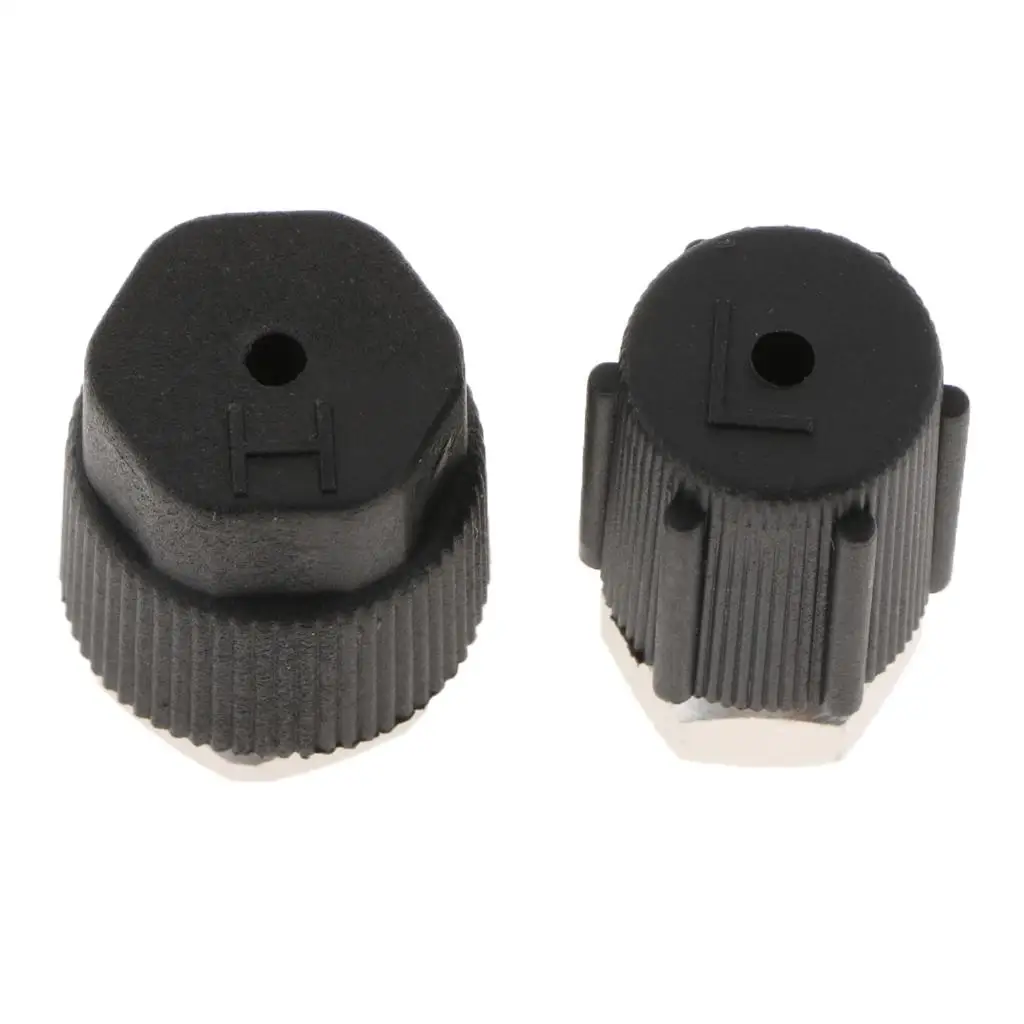 

2pcs A/C Charging Port Adapters High / Low Retrofit R12 to R134a Black