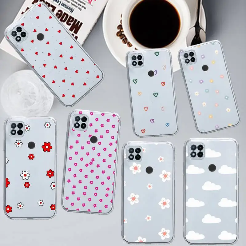 

Cartoon Colorful Flower Phone Case Transparent for Xiaomi redmi note x f poco 10 11 9 7 8 3 i t s pro cover shell coque