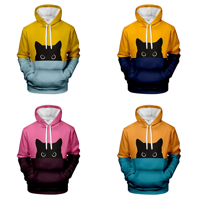 

3d Print New Cartoon Cute Cat Cool Hoodies Pullover Fashion Men Women Hoodie Hoody Long Sleeve Unisex 3D Hooded Sweatshirts Tops