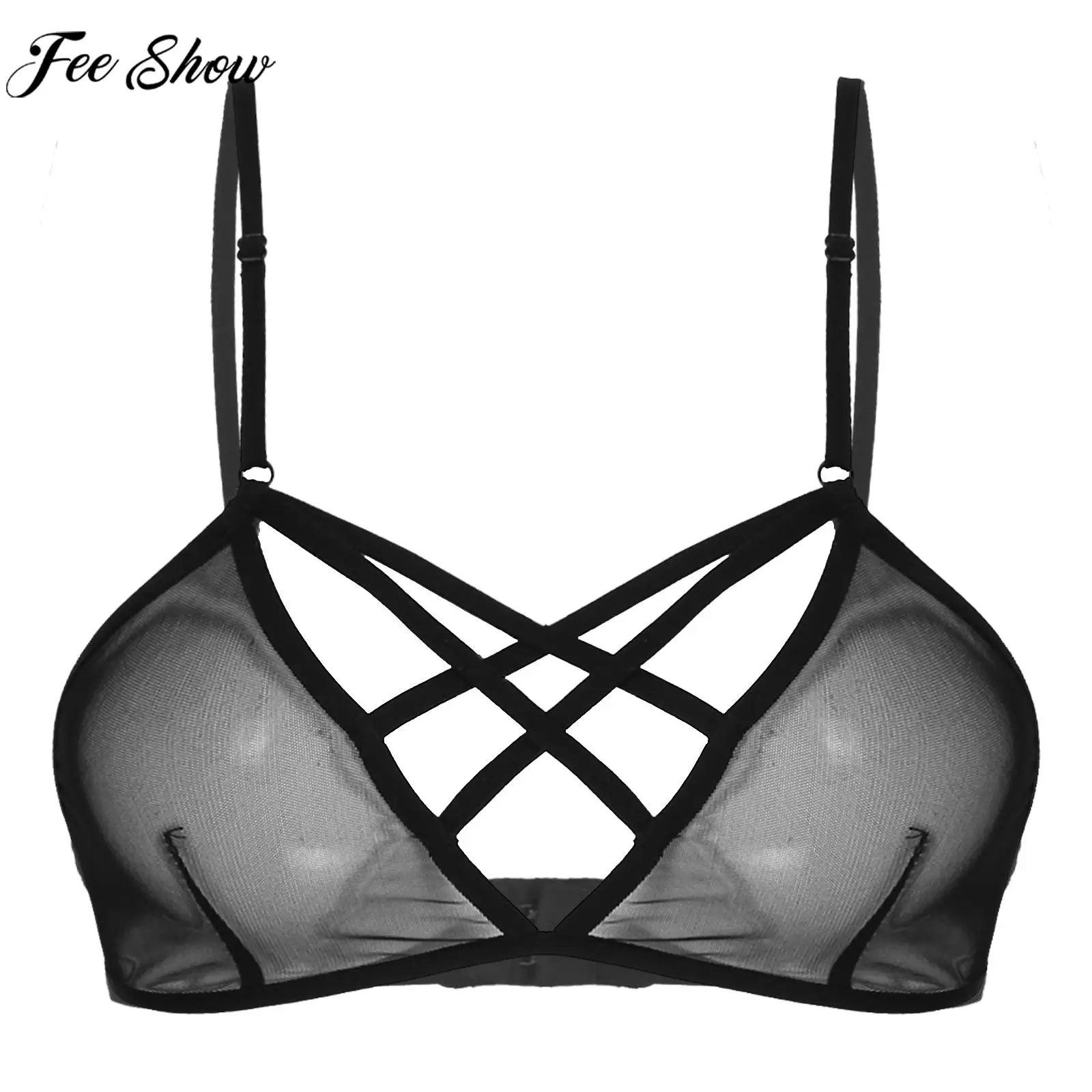 

New Sexy Bralette Ladies Push Up Plus size Bra Mesh See Through Ultra Thin Sexy Underwear Women Lingerie Brassiere Tank Top Bras