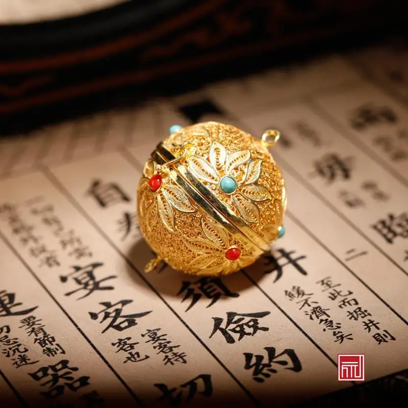 

Филигранная вставка ручной работы, оригинальный дизайн, виентианское саше, самодельная подвеска, ожерелье, творческая личность, женский ку...