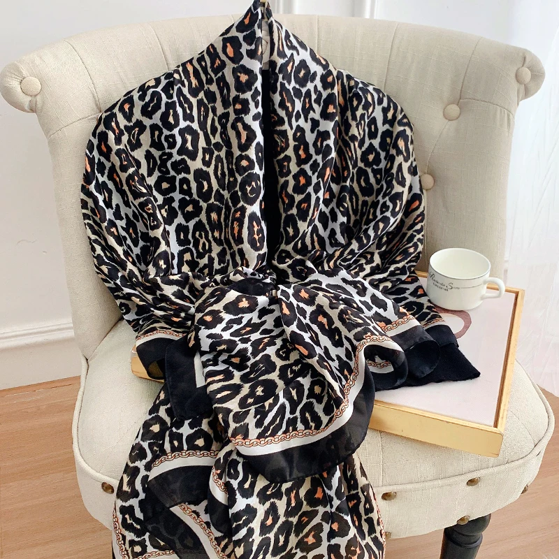 

180*90 см Модный летний женский шарф, шелковая классическая женская шаль, фуляр, женская шифоновая Пляжная накидка, бандана, парео