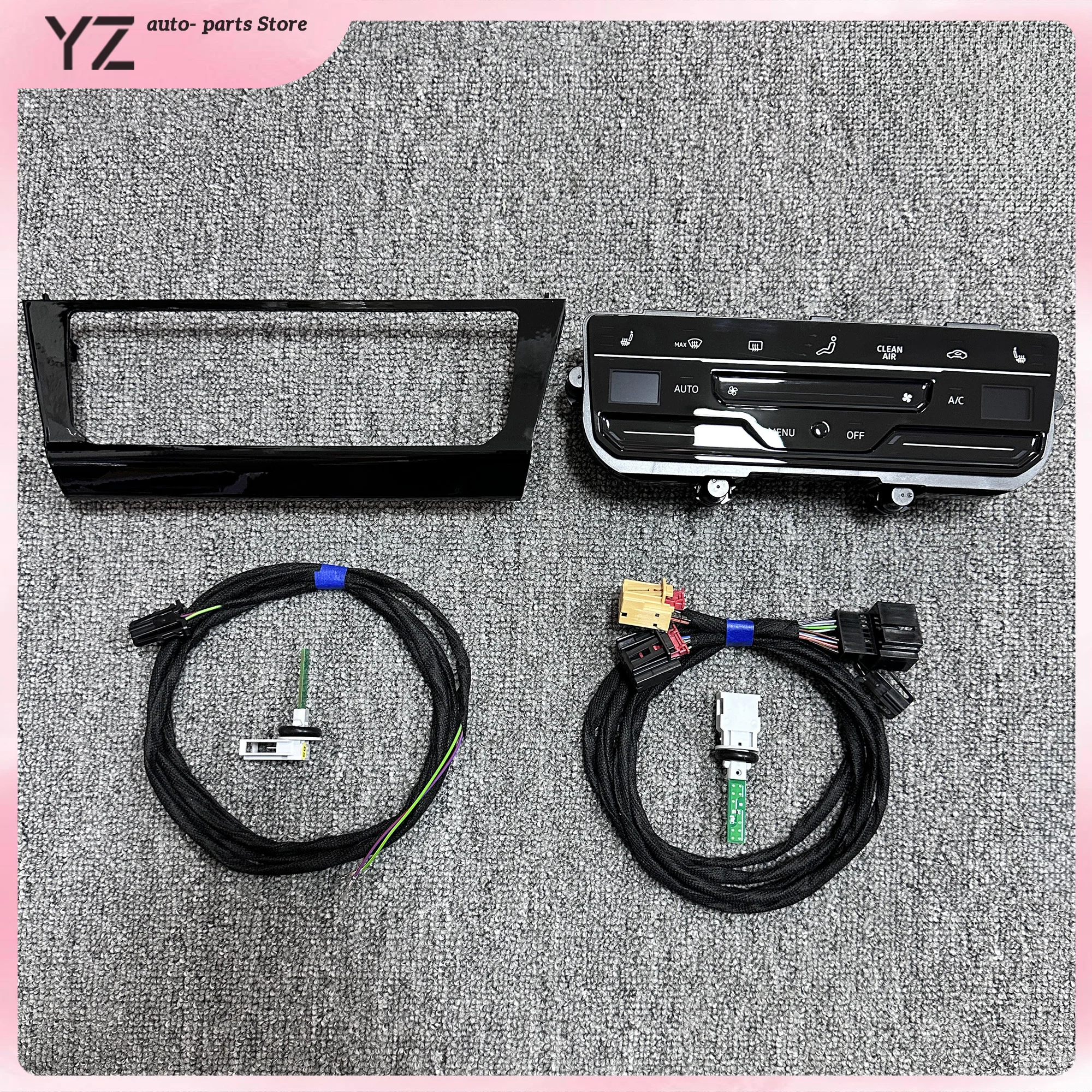 

Рамка для кондиционера с сенсорным экраном, сенсорная панель для кондиционера для Skoda Octavia MK3, фортепиано, черный матовый черный