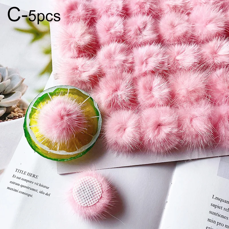 Помпон из искусственного меха норки 3 см 5 шт.