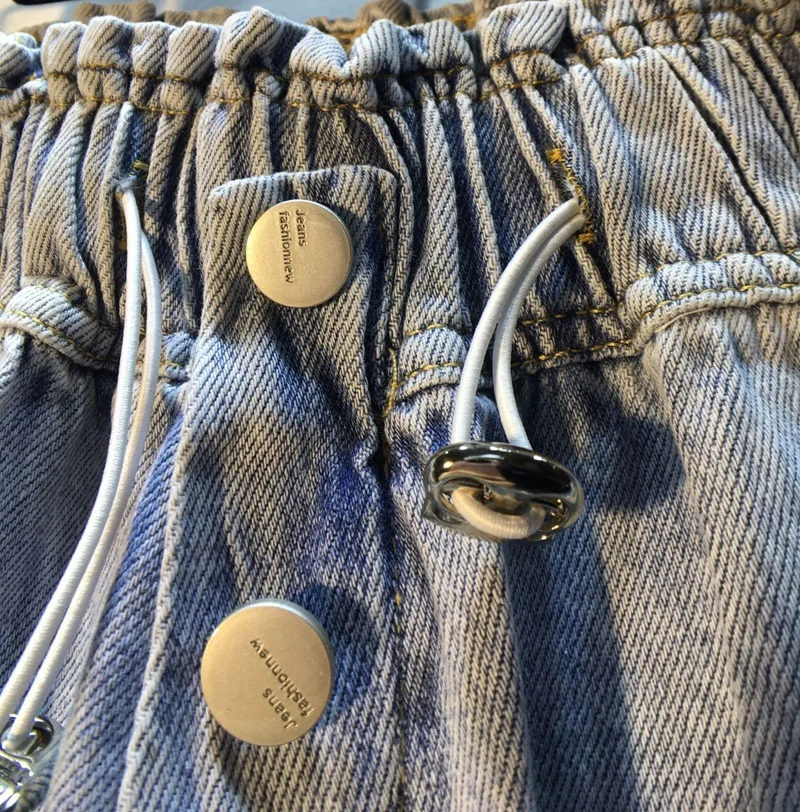 European Style 2022 Summer New Exquisite Rhinestone Beaded High Waist Loose Wide Legs Denim Shorts Streetwear Short Pants Women