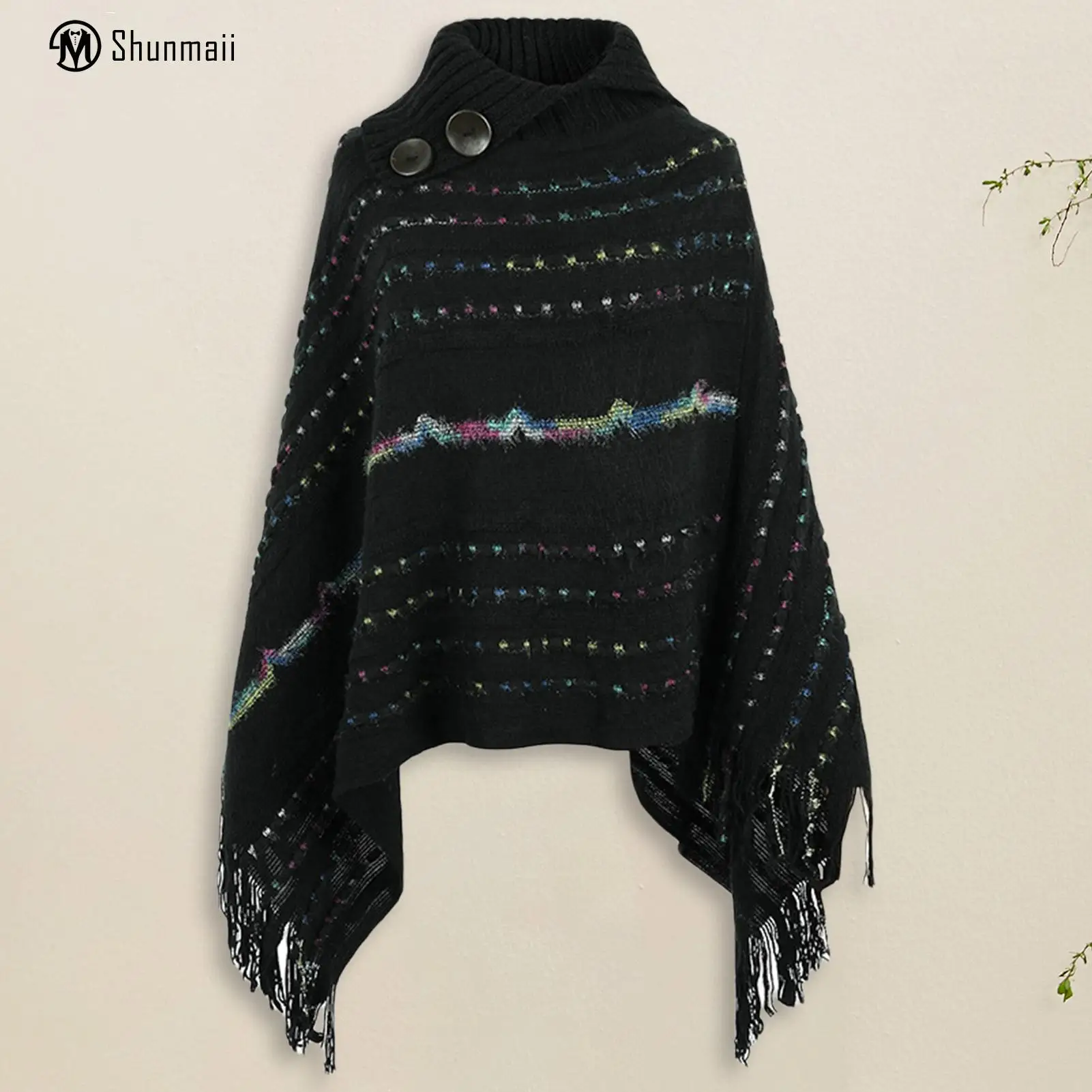 

Приталенный женский зимний свитер, женская базовая элегантная шаль, однотонная вязаная крючком повседневная одежда с высоким воротником и тес...