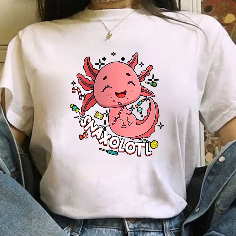 Axolotl Kawaii Baphomet Pastel Goth Cute жуткий Nu печатная Футболка унисекс Harajuku винтажные