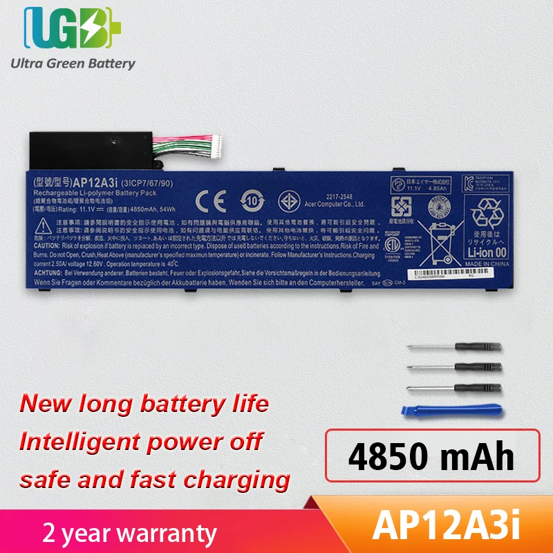 UGB Новый AP12A3i Аккумулятор для Acer Iconia W700 Aspire timelultra U M3-581TG M5-481TG AP12A4i ноутбука |