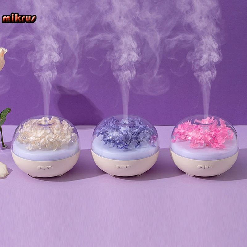 180ML Aroma Essential Oil Diffuser Eternal Flower Air Humidifier Aromatherapy Quiet Humidificador with Colorful LED Night Lamp