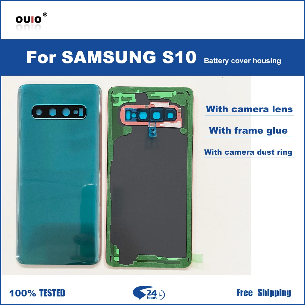 Стеклянная задняя крышка батарейного отсека с логотипом для Samsung Galaxy S10 SM-G977 G977 G977U