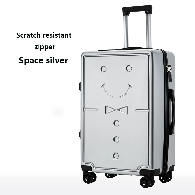 2022 New Cute Smiling Face 20 Inch Suitcase, Durable And Strong, Large Capacity Universal Wheel Suitcase