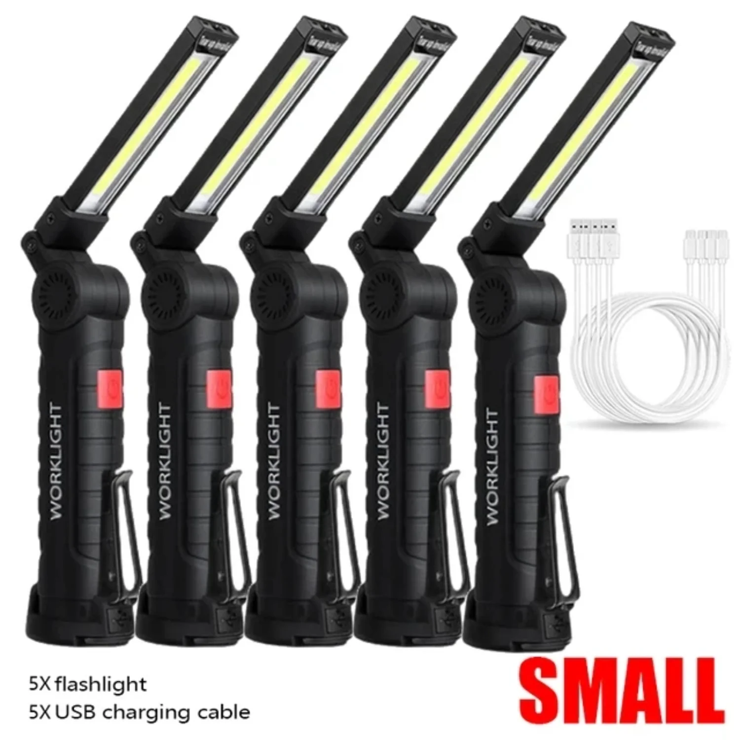USB перезаряжаемый фонарик для кемпинга рабочий свет с магнитом и крючком IP64