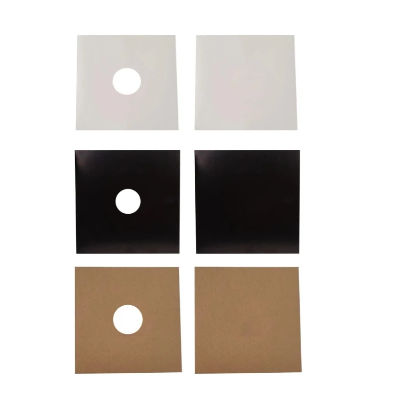 

10 Pieces Composite Kraft Paper Poly-lined Outer Sleeves Bags for LP Record Vinyl Cover Bag With/Without Holes