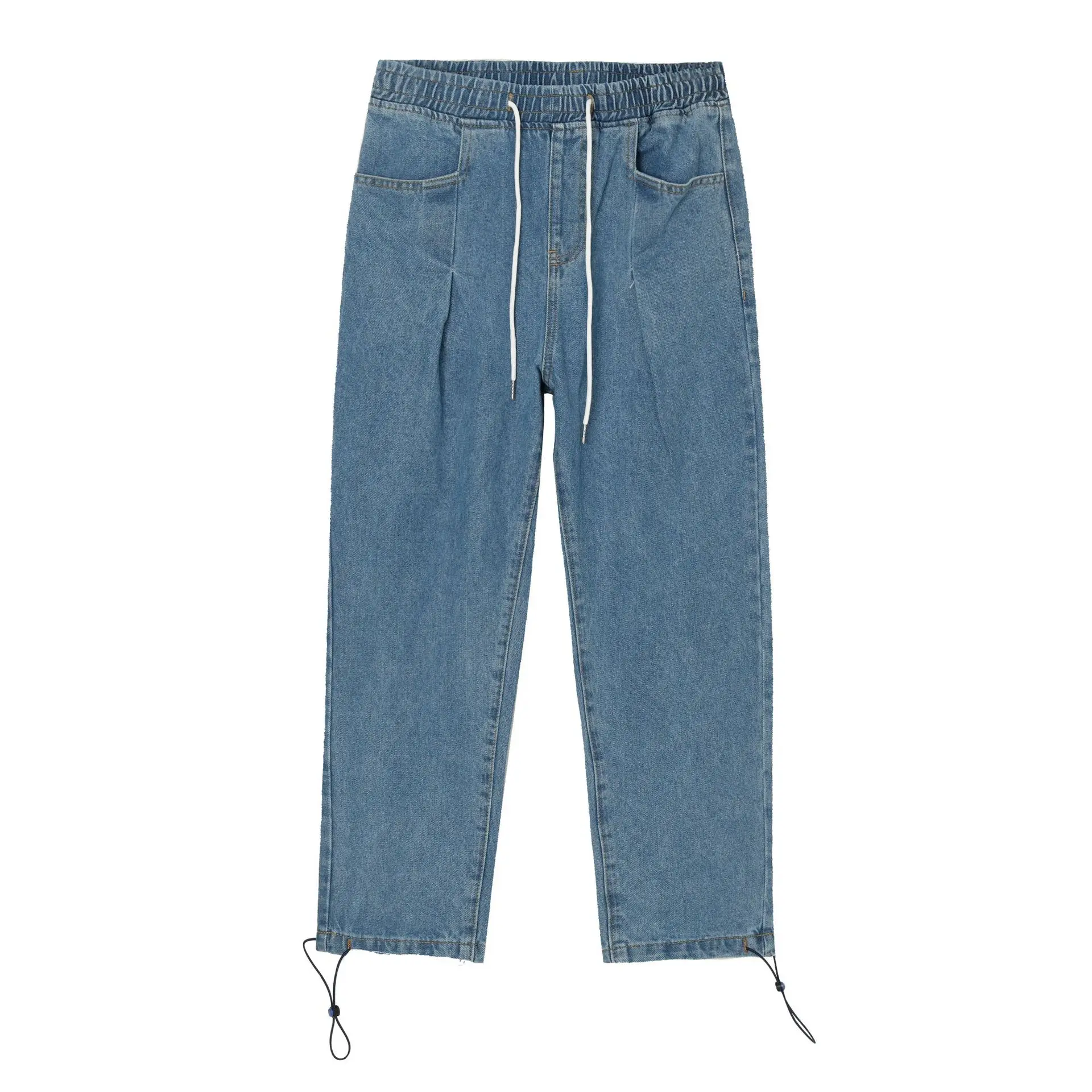 Korean Version Men's Trend Loose Straight Wide-leg Pants Ins Tide Brand Handsome All-match Nine-point Pants Men Jeans for Men