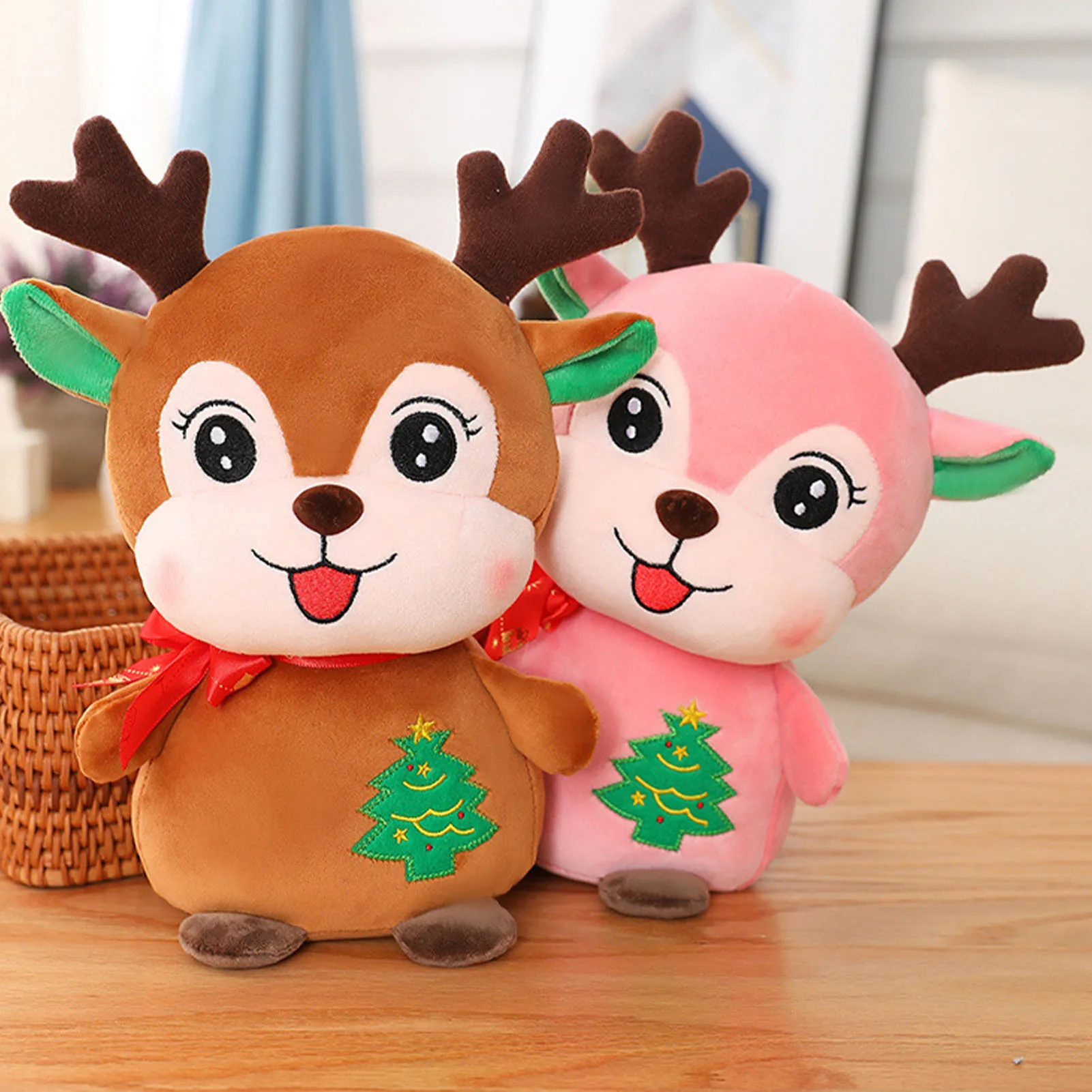 

Fawn Plush Toys Soft Stuffed Cartoon Animal Deer Creative Lovely Dream Christmas Ragdoll Gift Sleeping Pillow Decorations