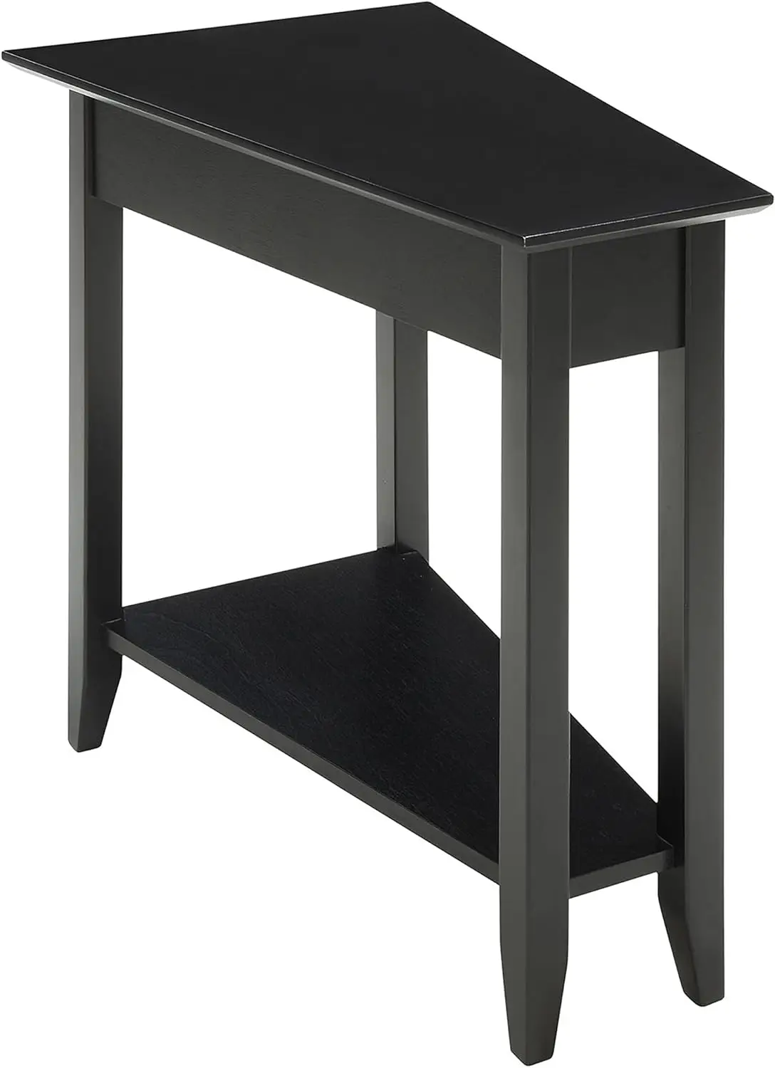 

Heritage Wedge End Table with Shelf, Black Tea table Small coffee table Table top End table for bedroom Small end table Mesas Me