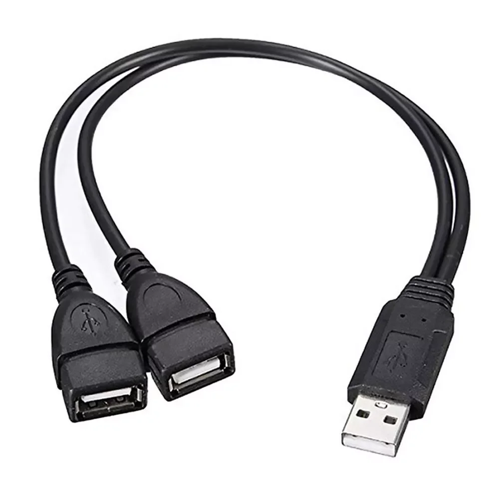 

Data Cable USB 2.0 Dual USB Male To Female Portable Convenient 2 In 1 USB Charging Power Cord Extension Cable