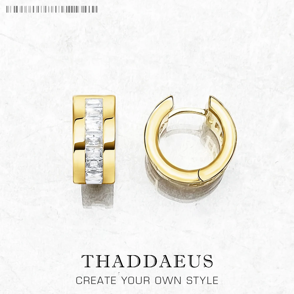 Серьги-кольца с белыми камнями женские из серебра 925 пробы