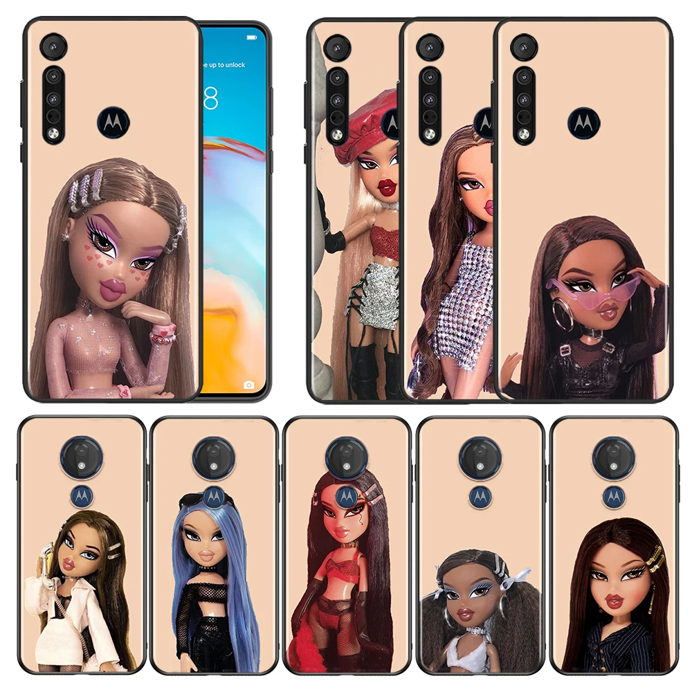 

Doll Bratz Cute Bratz For Motorola G9 G8 E7 E6 Power Plus Play Fusion Plus Power Lite Soft Black Phone Coque Fundas