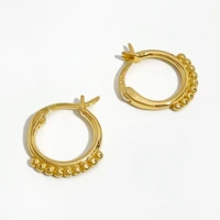 perisbox tiny gold color bead cluster hoop earrings for women 925 sterling silver earrings hoops stylish minimalist earrings