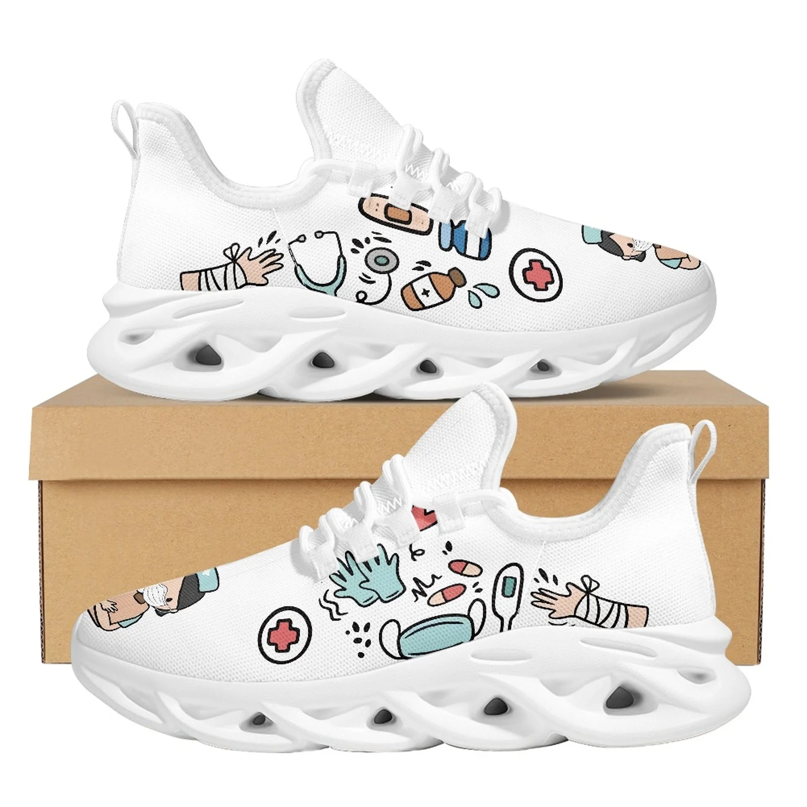 Belidome Cute Medical Nurse Shoes Lightweight Breathable Walking Medical Shoe Non Slip Athletic Running Sneaker Casual Footwear
