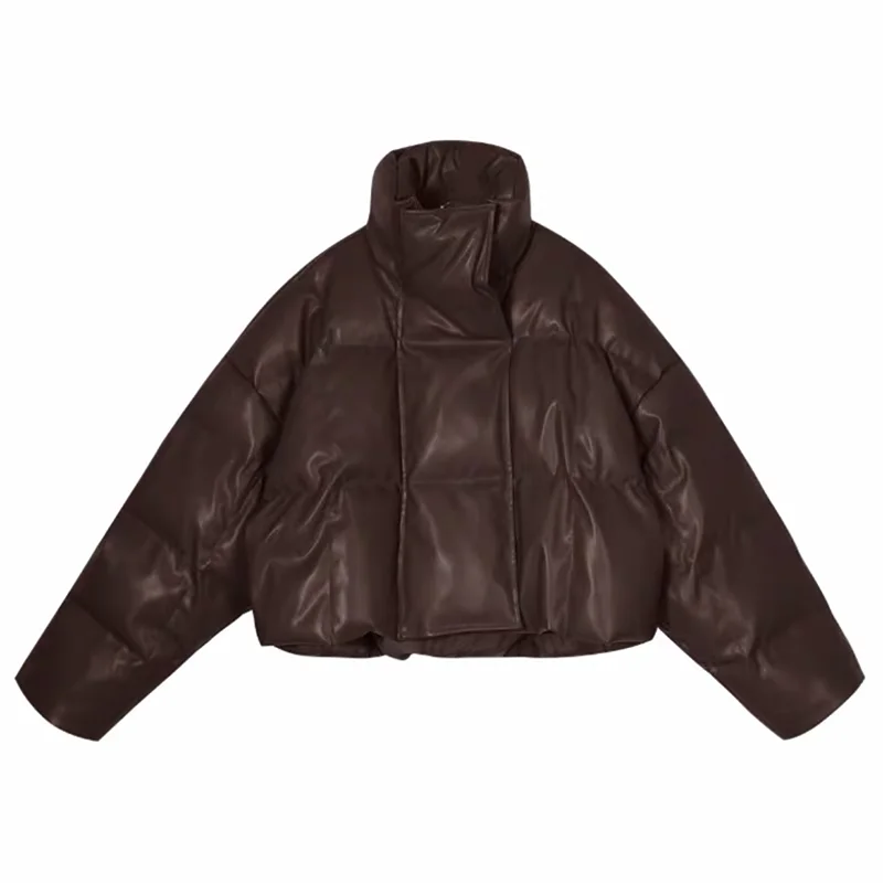 

Winter Warm Thick PU Leather Coats Women Jacket Coat Winter New Down Female Jacket Puffer Clothes Women Loose Thick Bread Casual