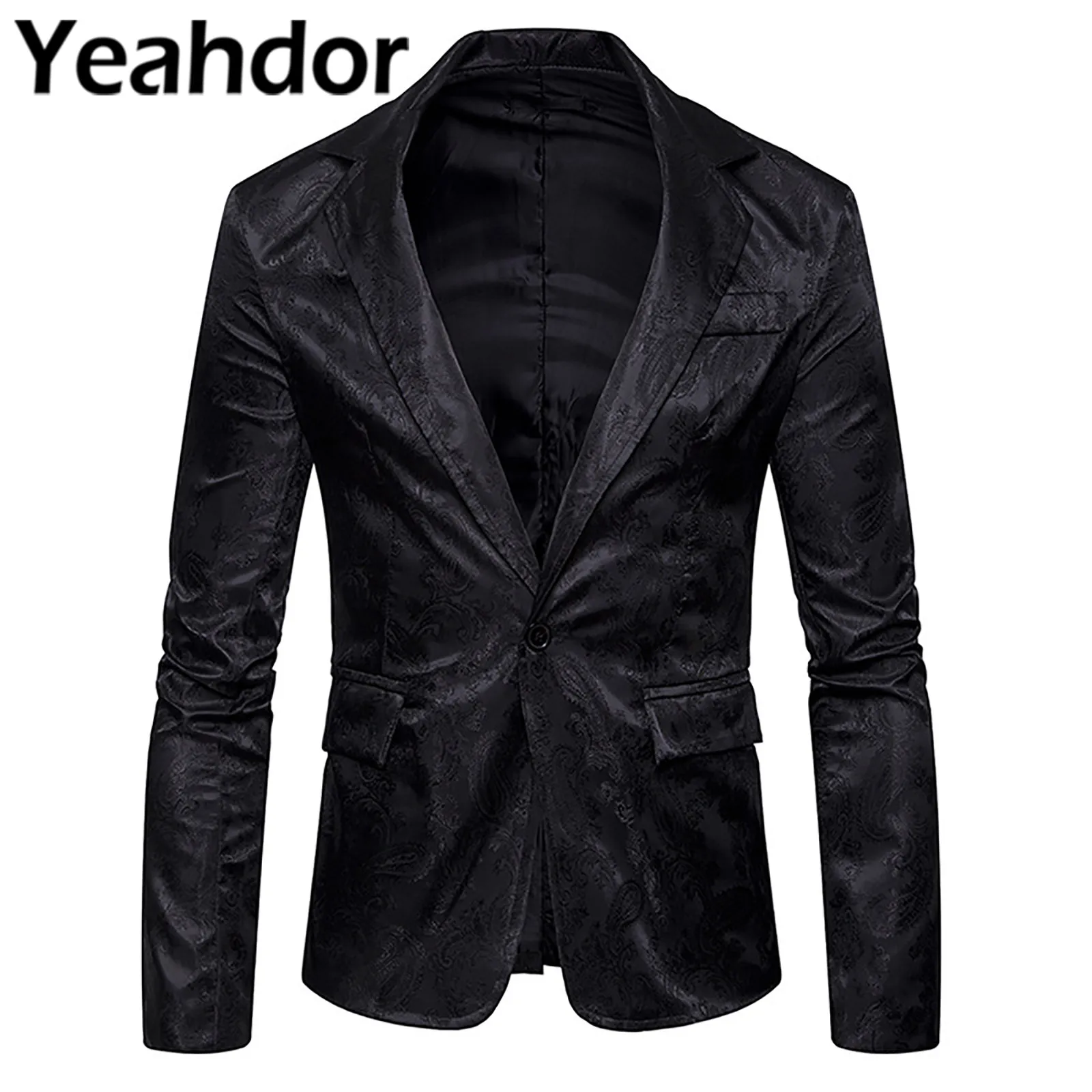 

Men's Suit Jacket Floral Embroidery Gentleman Slim Fit Office Party Dress Blazer Banquet Wedding Jackets Coat Male Formal Wear