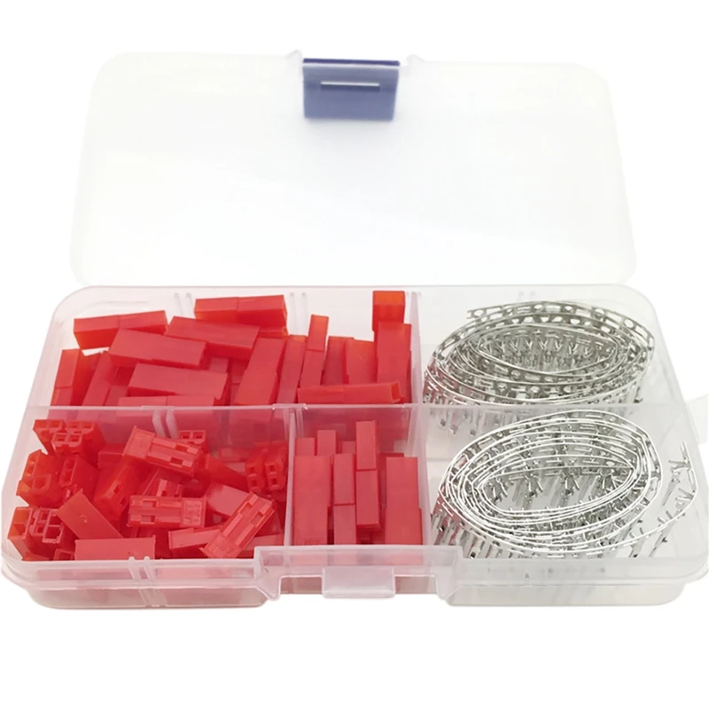 

300PCS SYP 2P Female & Male Red Plug Housing Crimp Terminal Connector Kit