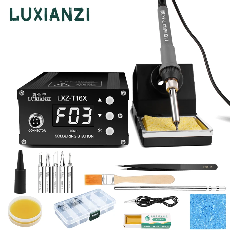 LUXIANZI Adjustable Temperature Soldering iron tip  Rework Station For Phone PCB BGA T16 Soldering Station Welding Repair Tool