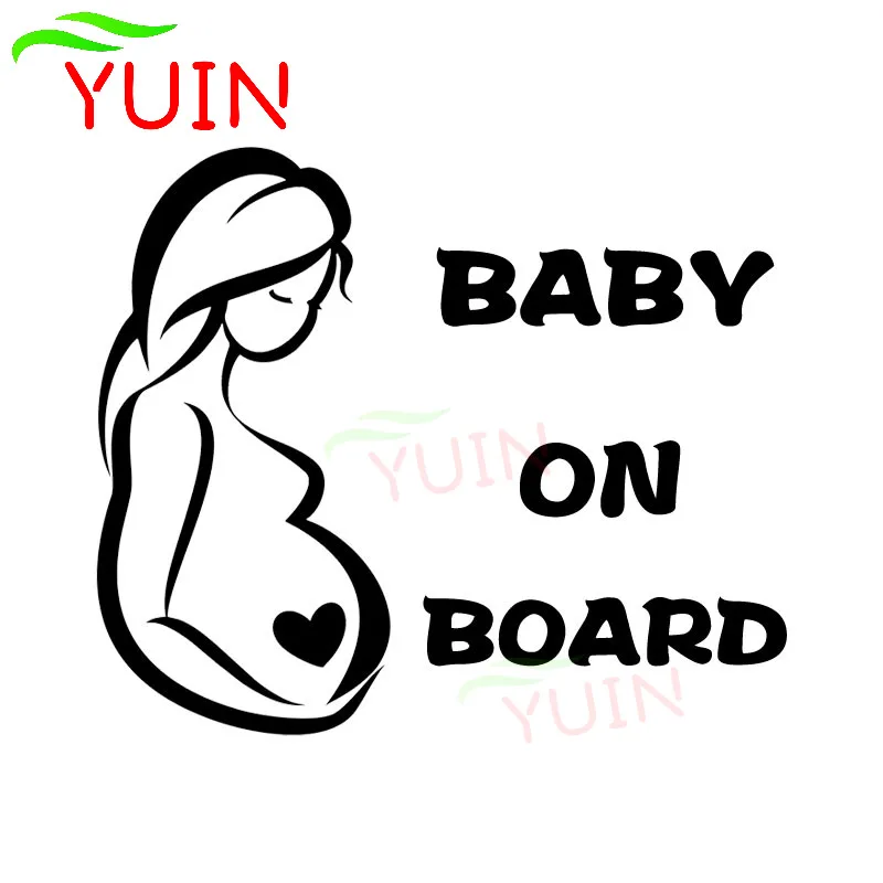 

YUIN Warning Sticker on Pregnant Baby Car Rear Windshield Decoration PVC Waterproof Sunscreen Decal Black/white/red/laser/silver