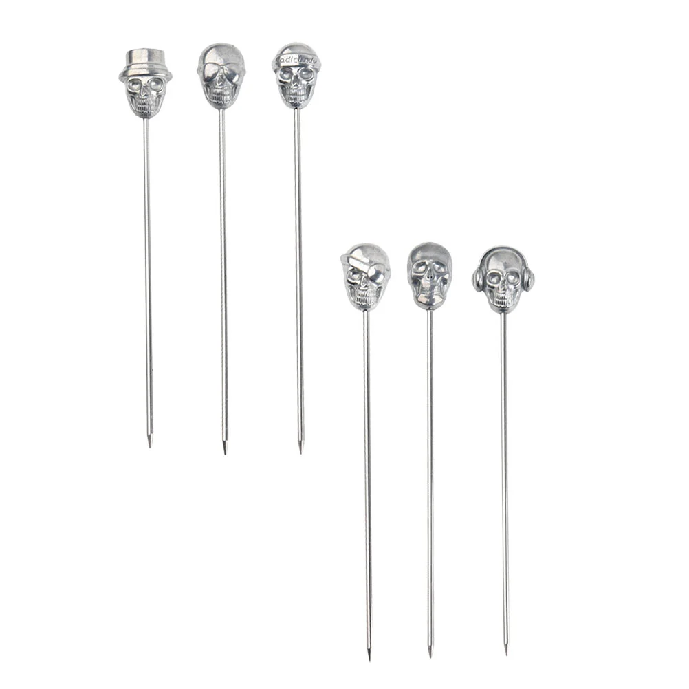 

6pcs Safe Sandwich Picks Stainless Steel Cocktail Picks Banquet Food Picks (Silver)