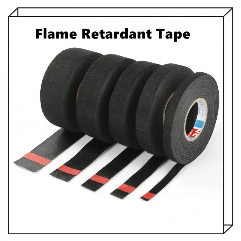 

15M Heat-Resistant Flame Retardant Tape PET Non-Woven Adhesive Insulating Tape For Car Cable Harness Wiring Loom Protection