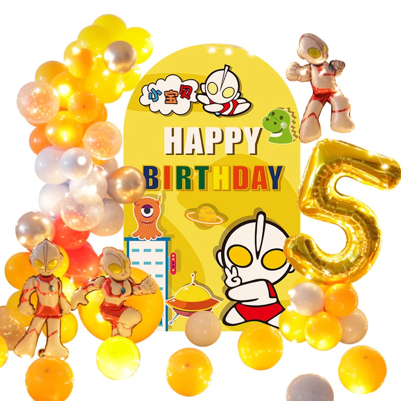 

Мультяшный Ультрамен, монстр мальчик, украшения на день рождения, фотосессия, игрушки