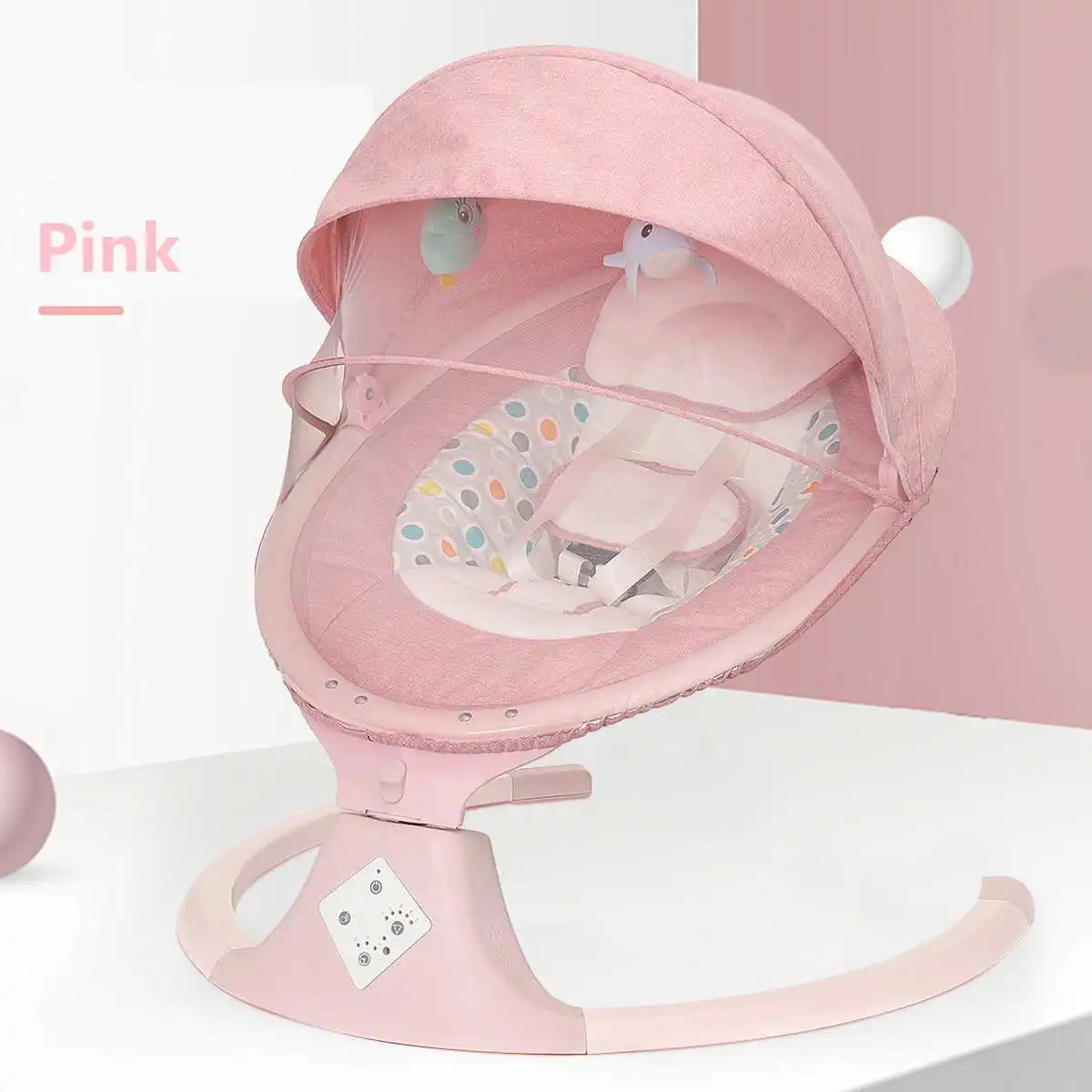 

Baby Swings for Infants, 5 Speed bluetooth Baby Bouncer with 3 Seat Positions & Built-in Music & 3 Timer Settings & 5-Point H