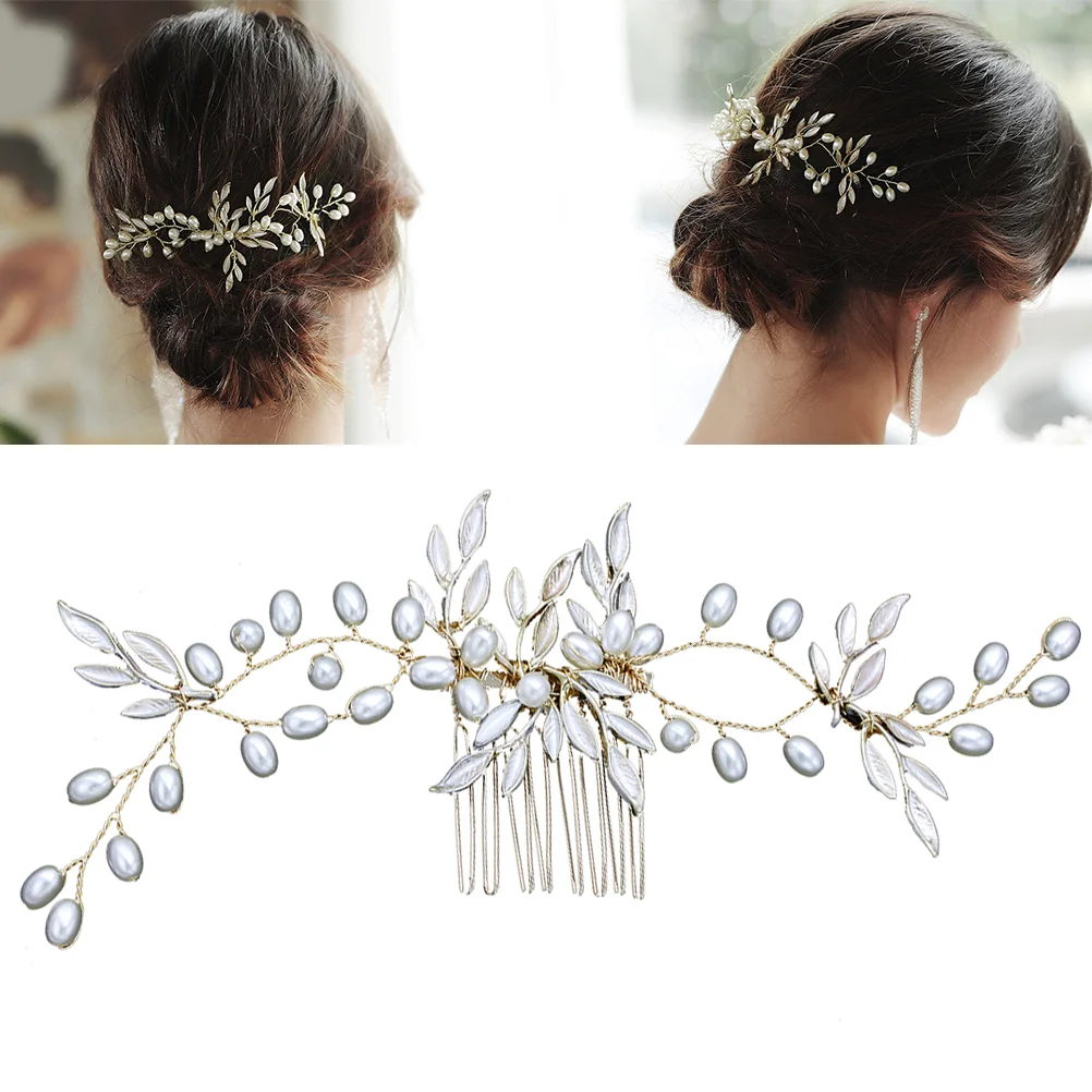 

Hair Comb Wedding Bridal Bride Women Pin Accessories Pearl Headpiece Insert Headdress Clip Hairpinrhinestone Jewelry Side Combs