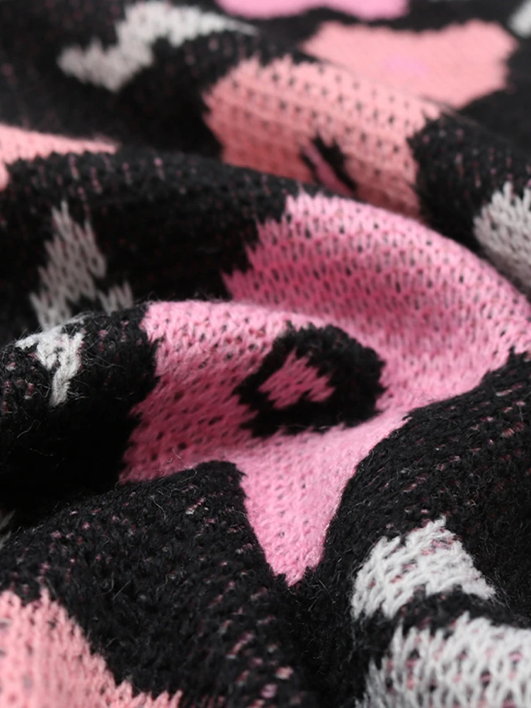 Женский кардиган с цветочным принтом свободный шерстяной свитер для дам