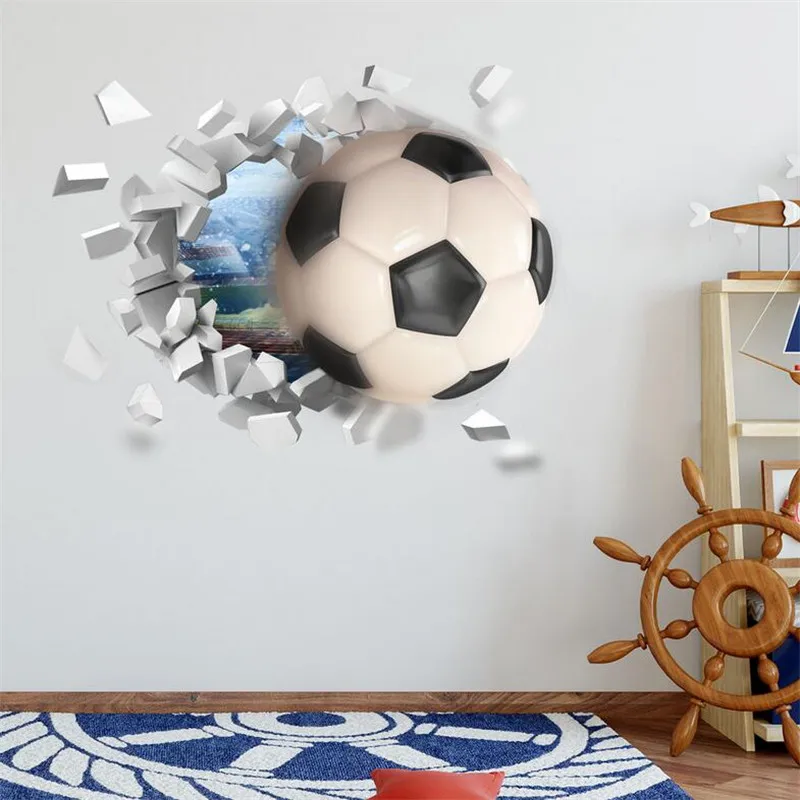 3d футбольные наклейки на стену для детской комнаты спальни настенные мальчиков