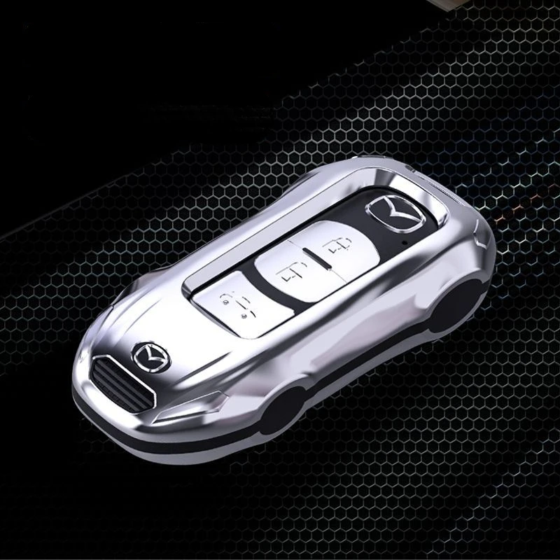

For Mazda CX-4 Cx-5 Cx-9 ABS Silver Car Key Case Keyless Cover Key Shell Car Accessories