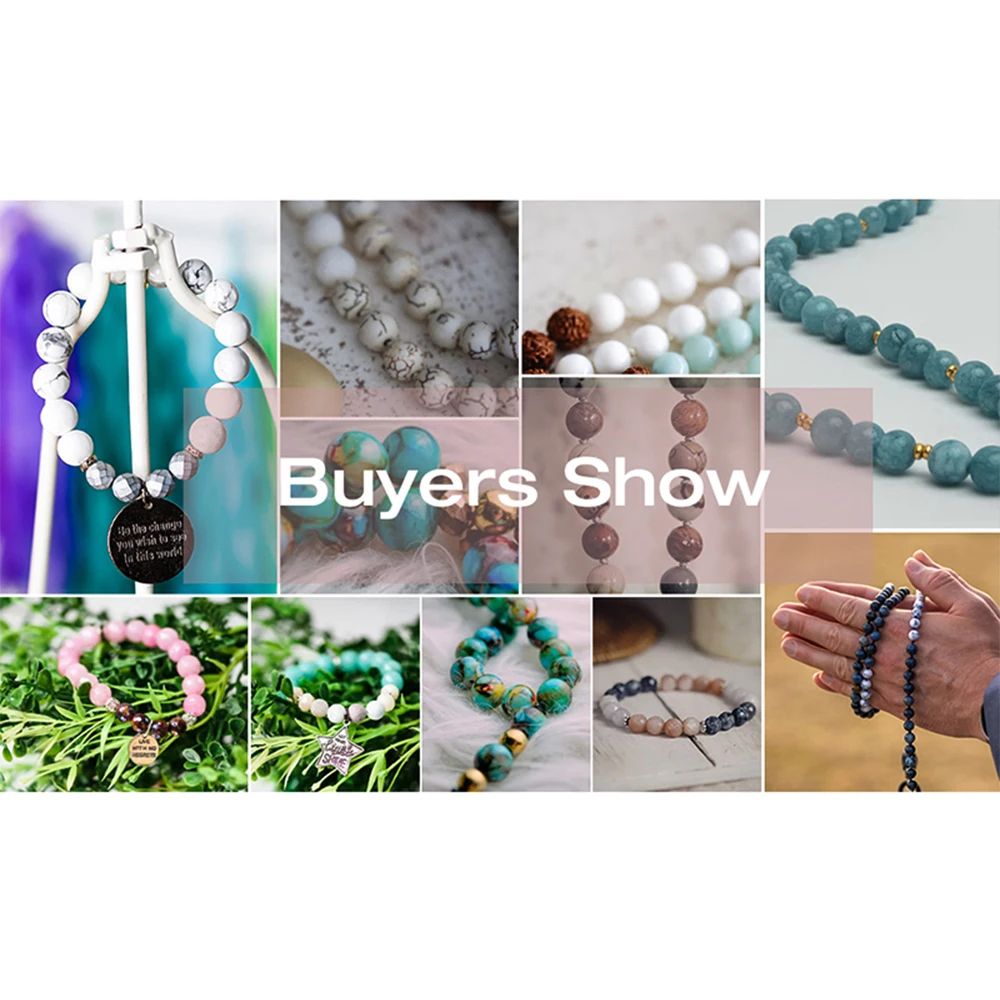 Натуральные белые камни агата для создания украшений: гладкие бусины с круглым отверстием для браслетов DIY. Нить 15" (4/6/8/10/12 мм)