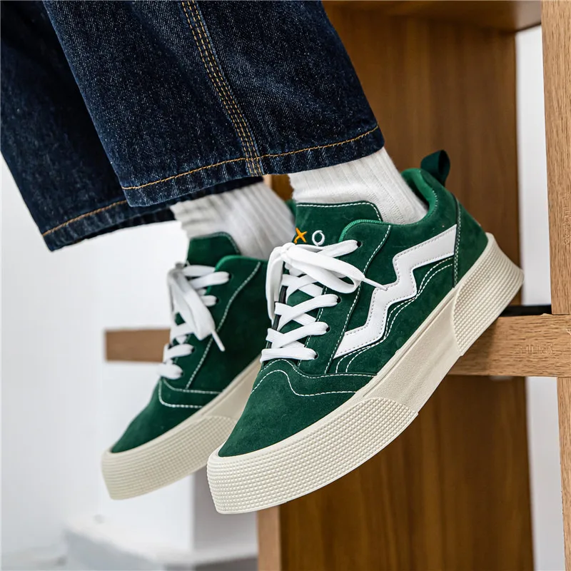 Summer Blue Classic Chunky Men's Skateboard Shoes Comfortable Lace-up Mens Sports Shoes Breathable Anti-slip Men Casual Sneakers