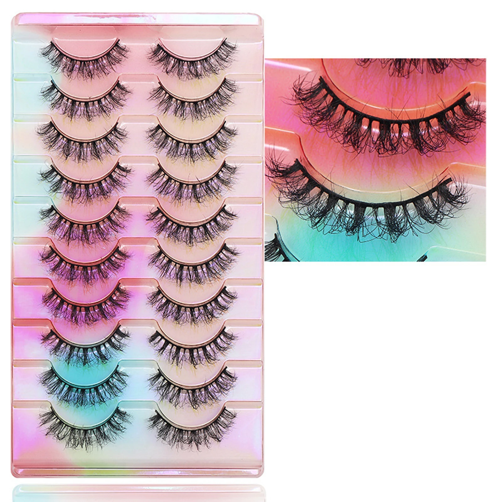 

10 пар крутящиеся накладные ресницы премиум пушистые объемные длинные ресницы для женщин девушек Макияж DIY