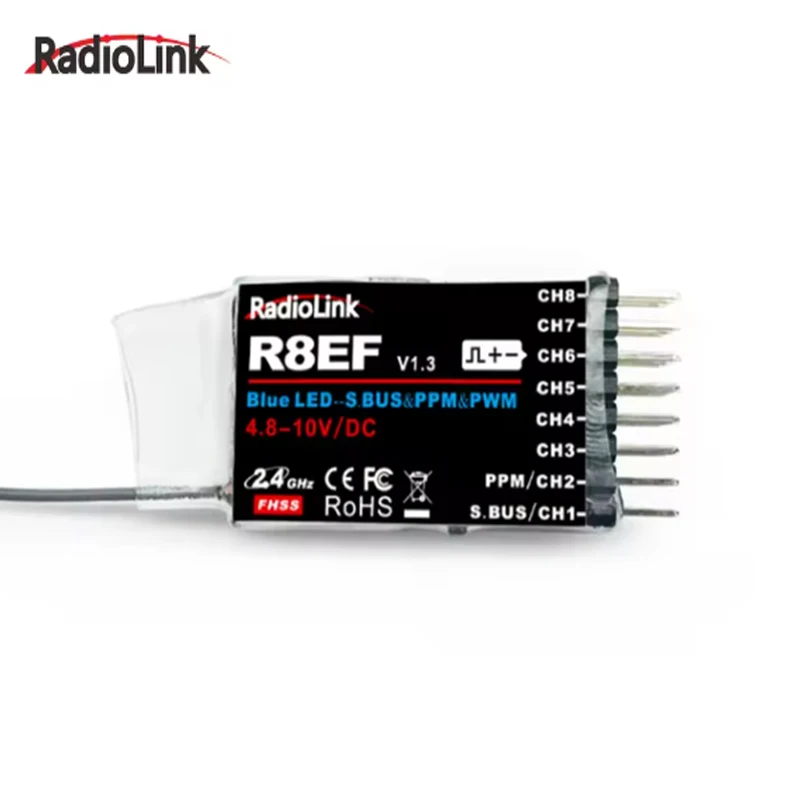 Radiolink R8EF 2 4 ГГц 8-канальный радиоуправляемый приемник с поддержкой сигнала S-Bus/PPM/PWM
