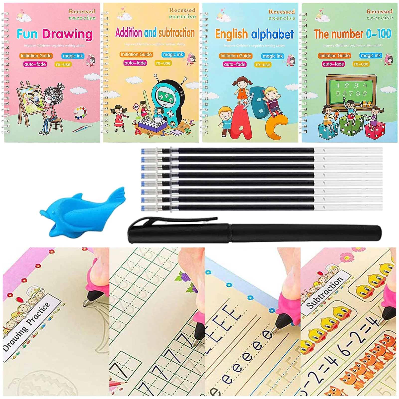 

Magic Practice Copybook Magic Practice Copybook For Kids Writing Tracing Workbook For Toddler With Disappearing Ink Pen
