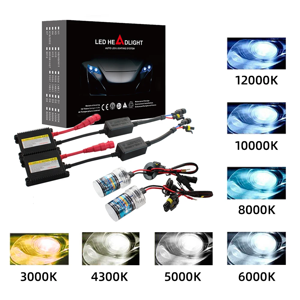 

4300k 6000k 8000k Xenon H7 35W 55W Slim Ballast Kit HID Xenon Headlight Bulb 12V H1 H3 H11 H7 Xenon Hid Kit Replace Halogen Lamp
