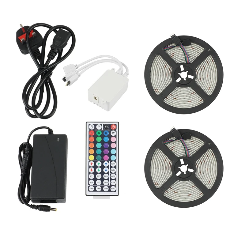 

10M SMD 5050 LED Light With 44Keys Controller 12V Led Strip For Bedroom Wall Decor Flexible Ribbon Nylon Light, UK Plug