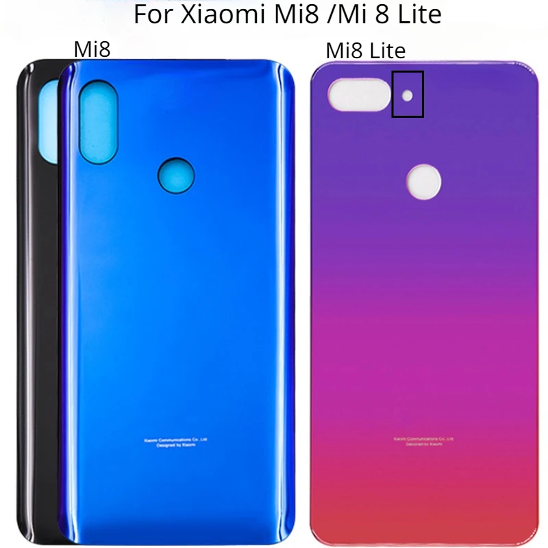 

Back Glass Replacement For Xiaomi Mi 8 Lite Battery Cover Back Panel Rear Door Housing Case With Adhesive Sticker